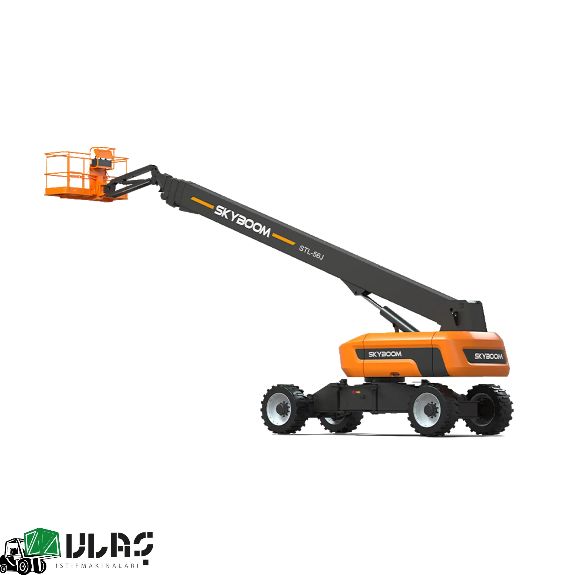 58 metre çalışma yüksekliğine sahip dizel teleskopik bomlu platform — Ulaş İstif Makinaları tarafından üretilen, güçlü Cummins motoru, 4×4 çekiş sistemi ve geniş erişim kapasitesiyle enerji, inşaat ve ağır sanayi projelerinde kullanılmak üzere tasarlanmış yüksek performanslı teleskopik platform görseli.